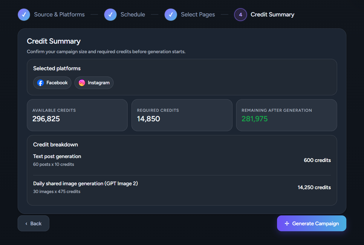 PostDovo campaign generation and analysis progress screen